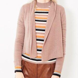 White + Warren Cashmere Pleat back Open Cardigan